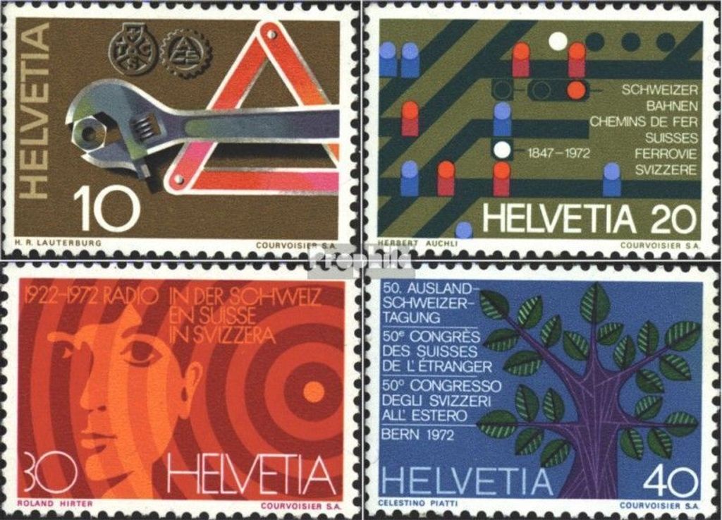 Briefmarken Schweiz 1972 Mi 964-967 (kompl.Ausgabe) gestempelt Jahresereignisse