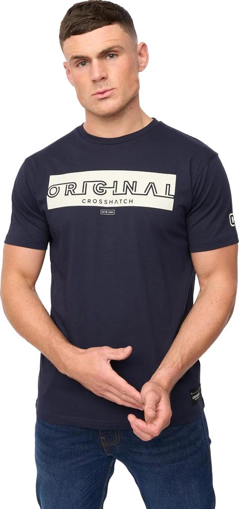 Crosshatch - "Kratmoss" T-Shirt für Herren BG2217 (L) (Marine)
