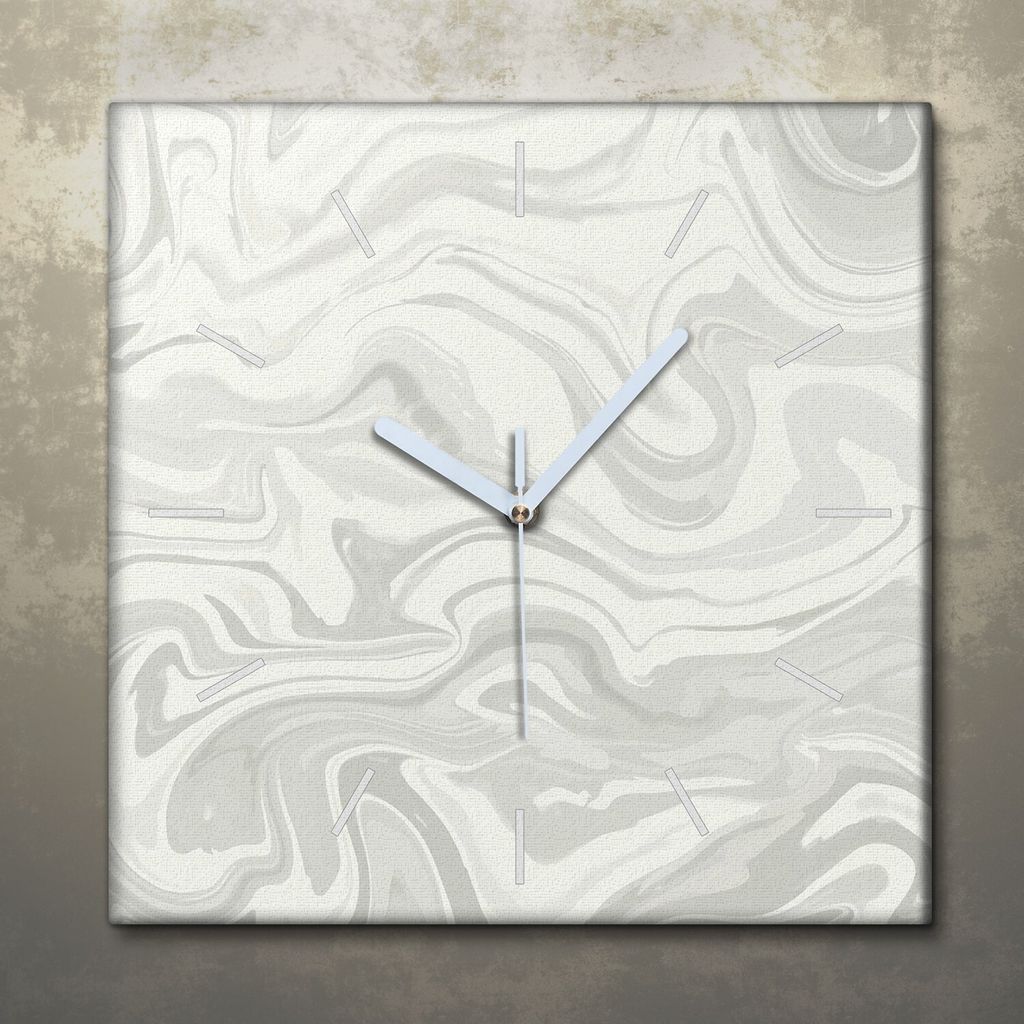 Wohnzimmer Leinwand Uhr Geräuschlos Küche 30x30 Farbig, Mosaik, Abstrakt, weiße Zeiger