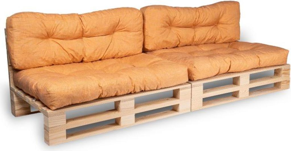 Palettenkissen lot x2 aus polyester BANANAIR 120x80cm/120x40cm, orange