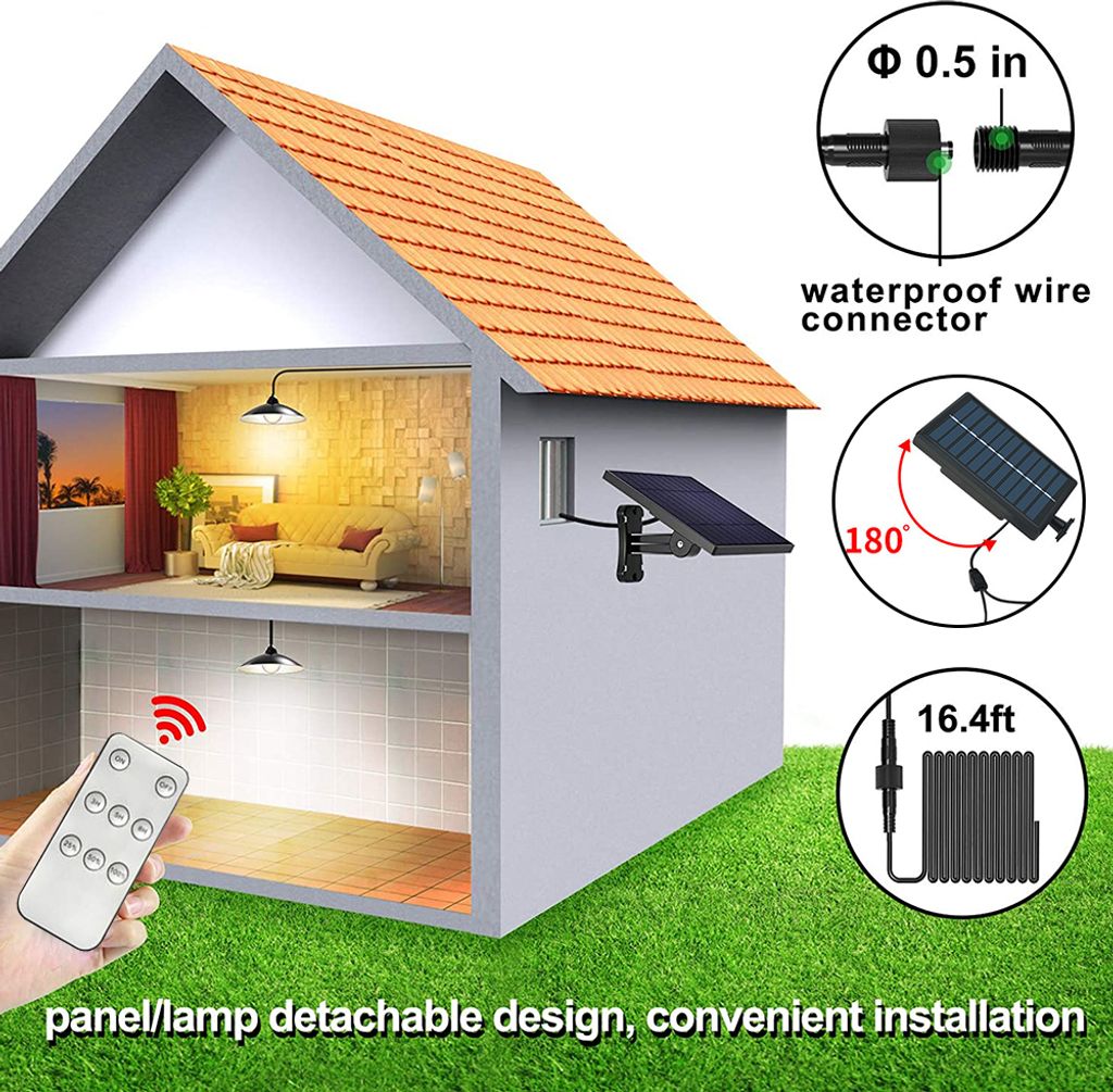 Außen Solarlampe Solar Pendelleuchte IP65 Wasserdichte Produktbild 6