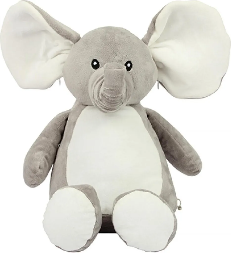 Mumbles MM558 Zippie Elephant - Peluche Éléphant Grise à Personnaliser L
