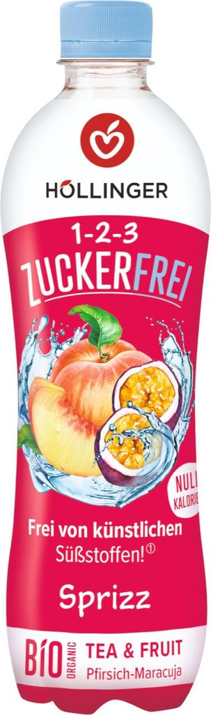1-2-3 Zuckerfrei Pfirsich Maracuja Sprizz 500ml - Produktbild 