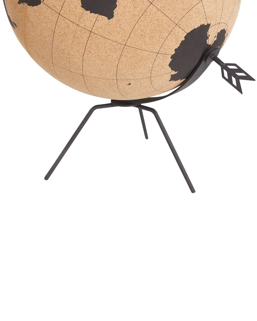 Globe terrestre en liège brun BELIANI ø 35 cm - mappemonde décorative - 6