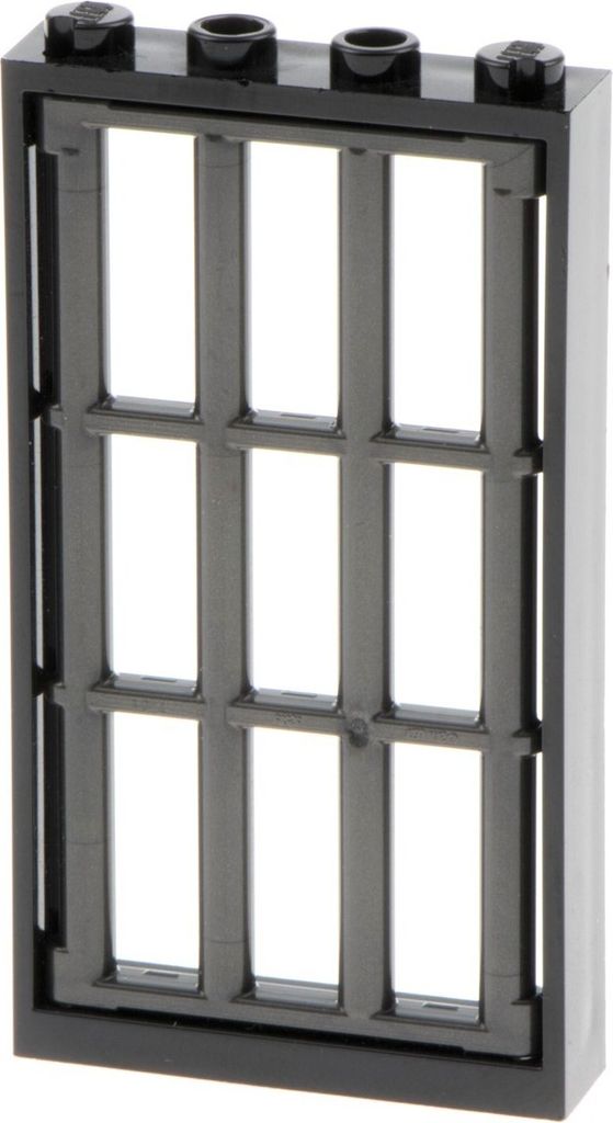 1x Lego Fenster Rahmen 1x4x6 schwarz Türblatt Gitter perldunkel grau 92589 60596