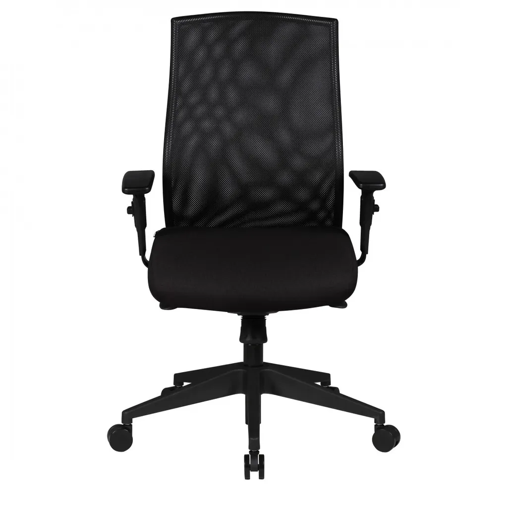 Chaise de bureau tissu noir FineBuy - Fauteuil de direction pivotant 120kg