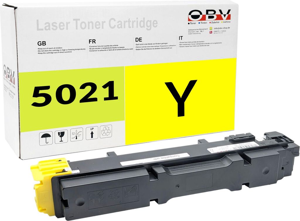 OBV Toner für Utax Triumph-Adler PK-5021Y P-C4063DN P-C4063i MFP Gelb, 1T02Z0AUT0