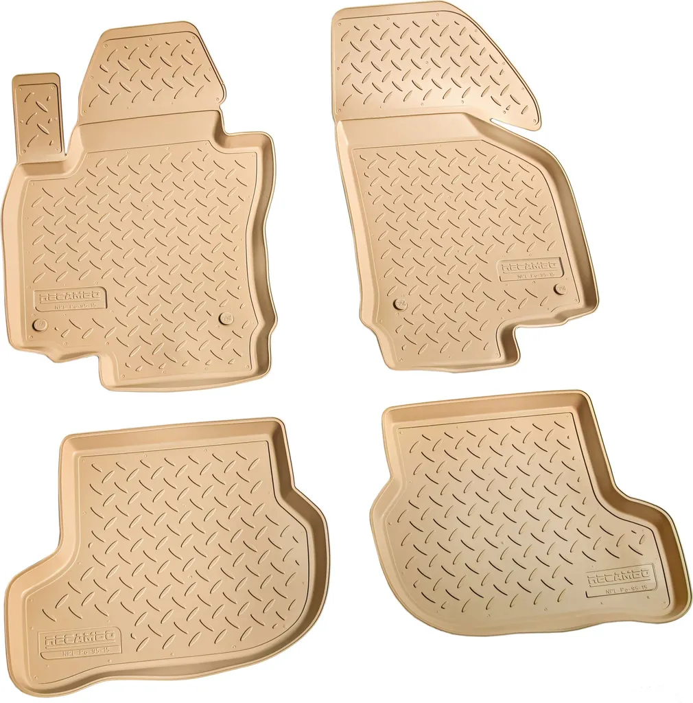 Tappetini Gomma 3D VW Golf 5 6 (2003-2012) Beige Bordo Rialzato
