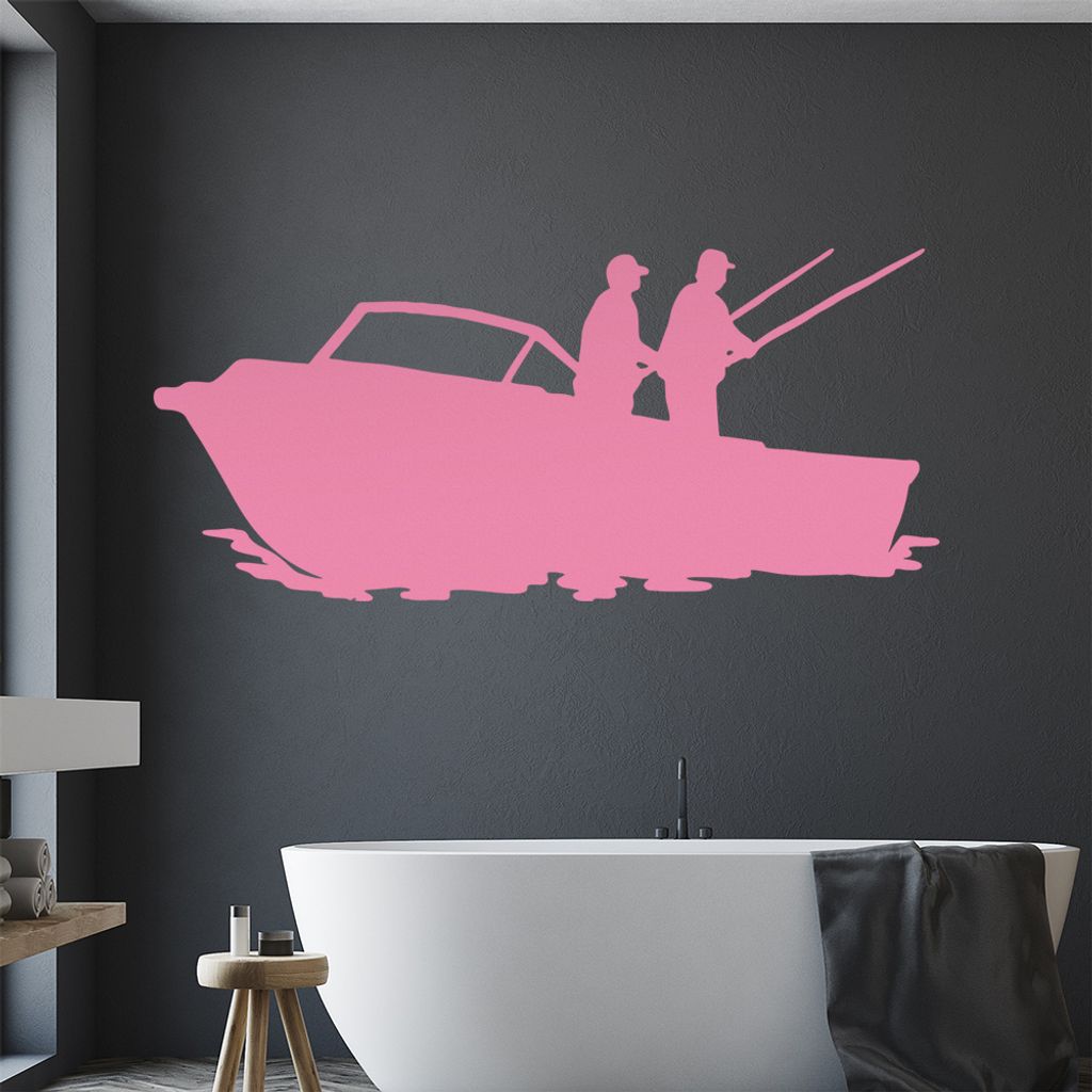 KIWISTAR Fischerboot - Finger Meer Angeln Fisch Wandtattoo in 6 Größen - Wandaufkleber Wall Sticker - Dekoration, Küche, Wohnzimmer, Schlafzimme...