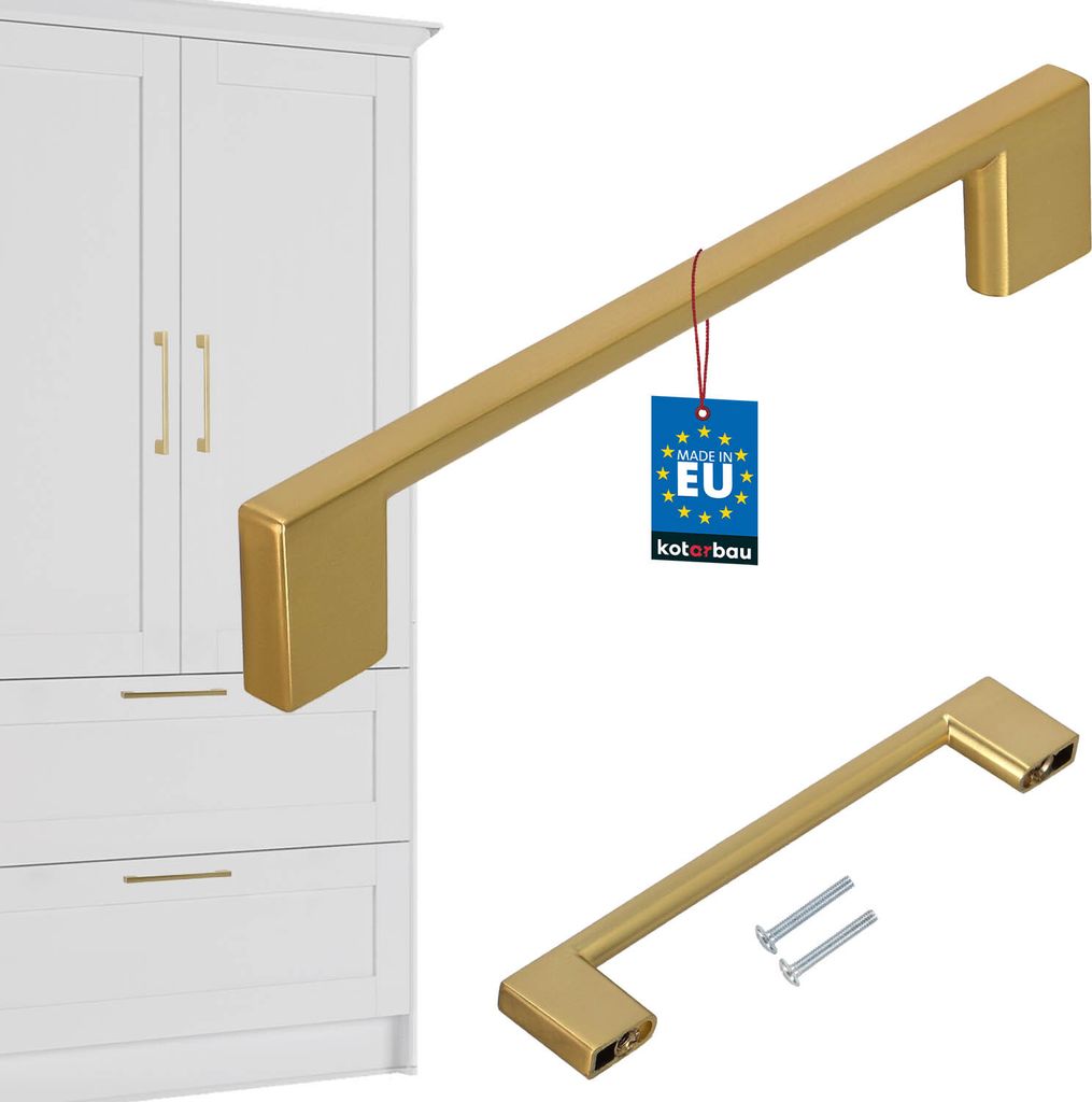 KOTARBAU® Möbelgriffe Gold 148 mm Griffe Möbel ZnAl Produktbild 