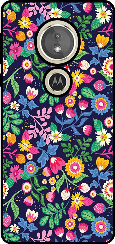 Smartphonica Handytasche Passend für Motorola Moto E5 / G6 Play mit Blumendruck - TPU Rückseite Abdeckung Fall Blumendesign