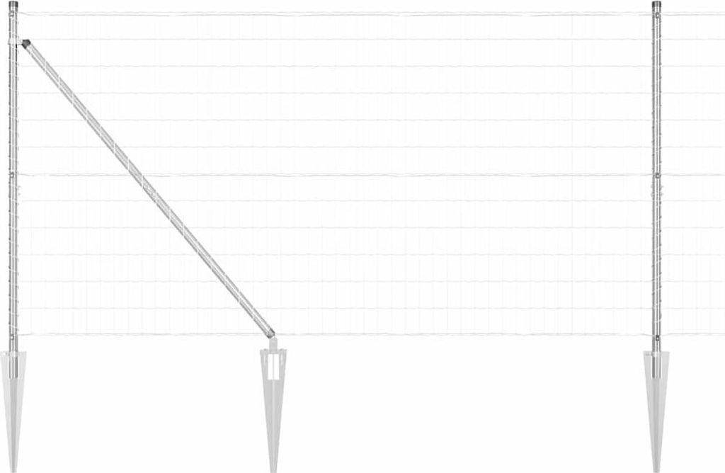 vidaXL Zaun mit Pfosten Silber 1,2 x 10 m Stahl