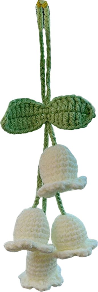 Autospiegel-Anhänger, weicher Stoff, handgestrickt, Glockenblume, niedlicher Anhänger, kreatives Ornament, handgefertigt, Rückspiegel-Dekor, hä...