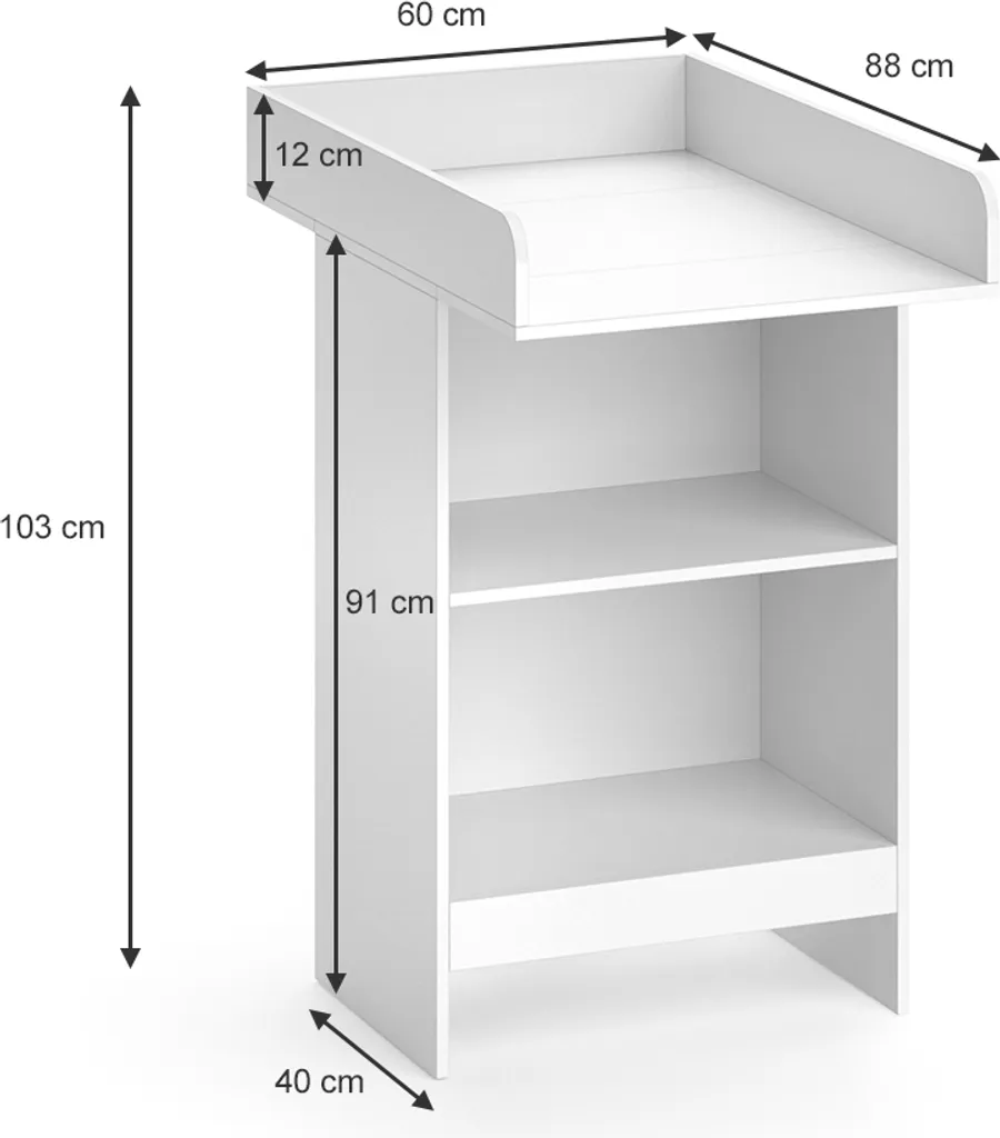 Commode à langer Vicco Leo Blanche 60 cm - Design Compact et Ergonomique - 3