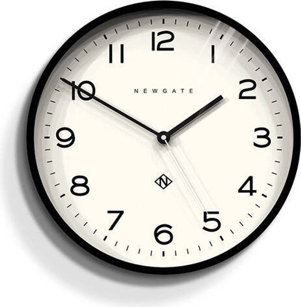 Newgate Number Three Echo Wanduhr in Schwarz