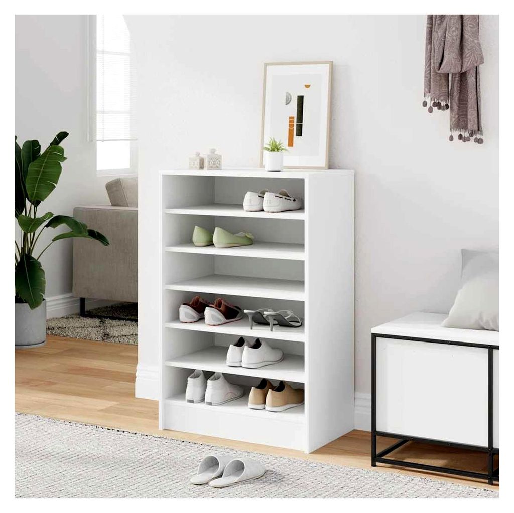 Schuhschrank Schuhablage Schuhregal Schuhaufbewahrung Schuhständer Regal Schrank Schuhkommode Schuhorganizer Weiß 60x35x92cm