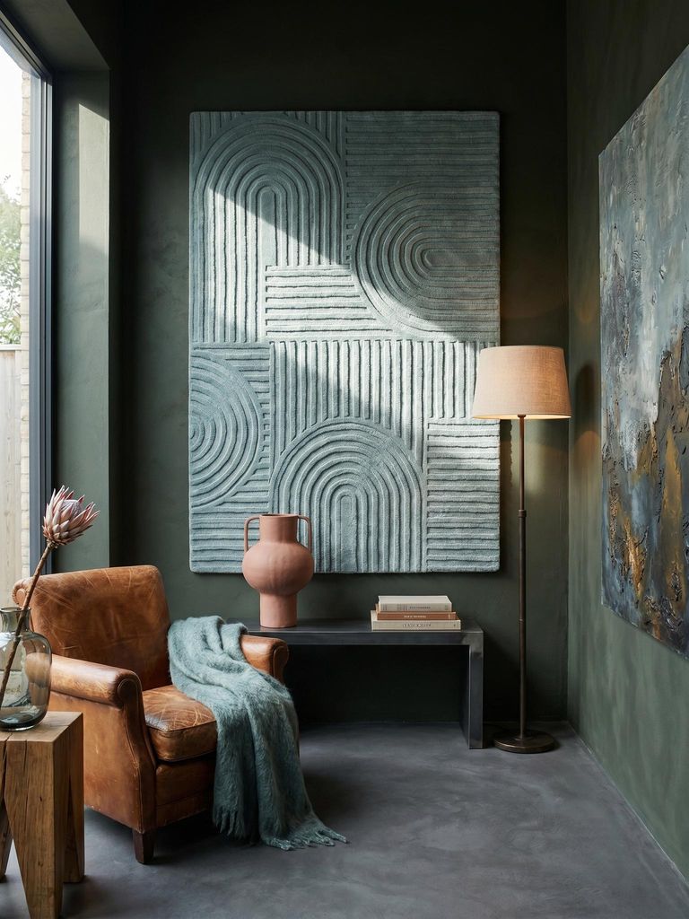 Hand-Tufted Wollteppich Kurven-Relief · 100 % Schurwolle · 14 mm · Zen-Inspired