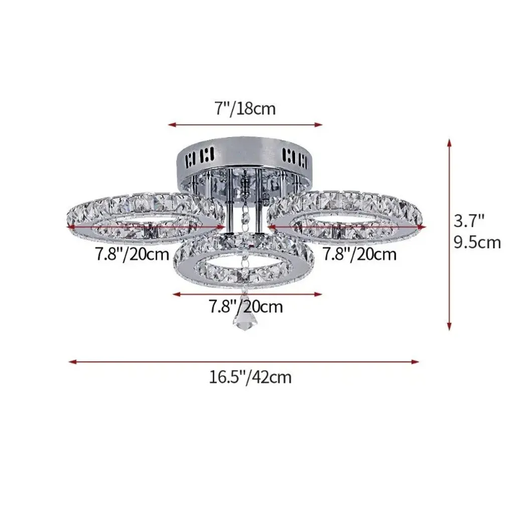 Luminaire de plafond moderne en cristal LED blanc chaud pour le salon