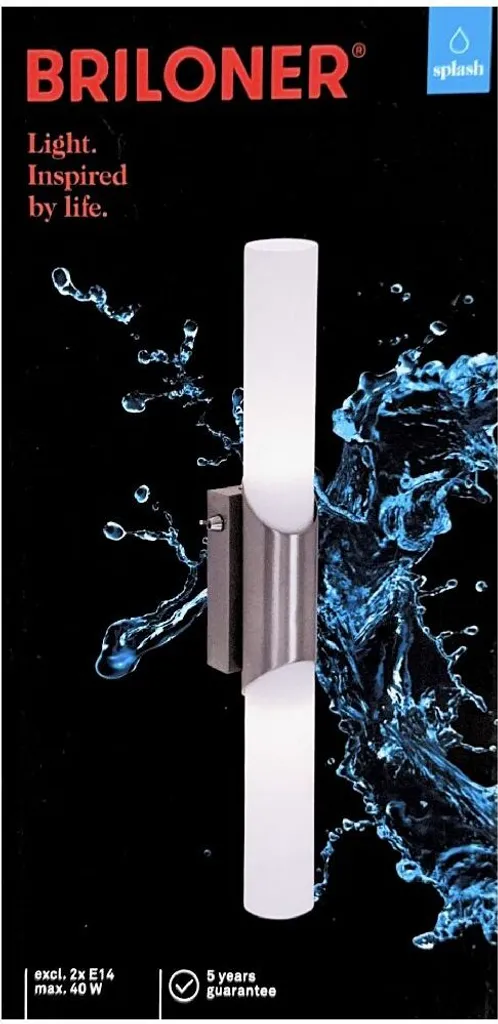 Solution Éclairage Salle de Bain Applique Double E14 Nickel Mat IP20 - 10