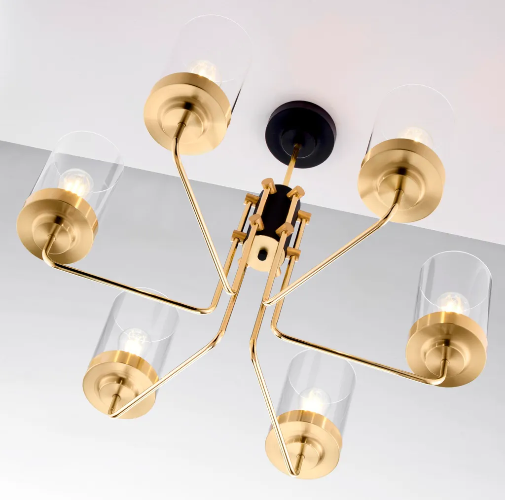 Lustre RAMIREZ 6xE27 - Solution éclairage puissant pour grand séjour noir