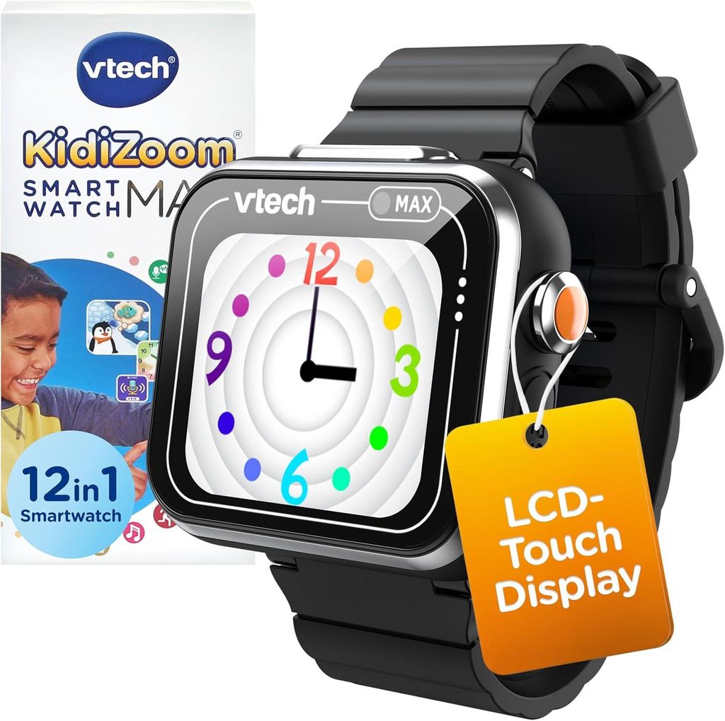 VTech KidiZoom Smart Watch MAX schwarz, Kinder-Smartwatch, Produktbild 