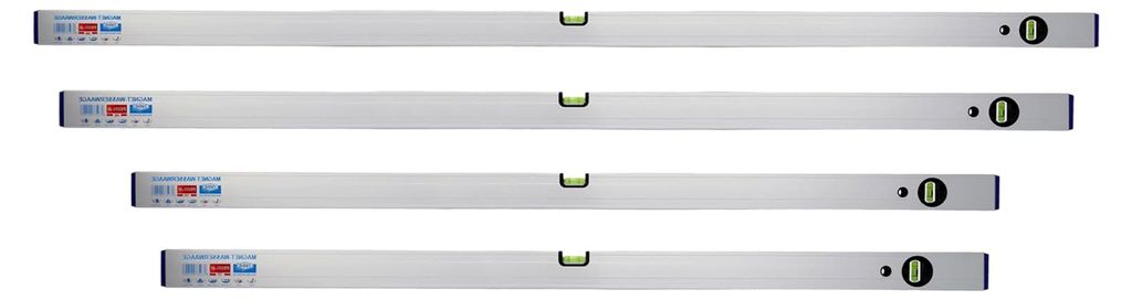 Alu-Magnetwasserwaagen Set M1 – 4-teilig (Längen: 40 cm, 60 cm, 80 cm, 100 cm) – mit starken Magneten, justierbaren Libellen, Aluminium-Hohlpr...