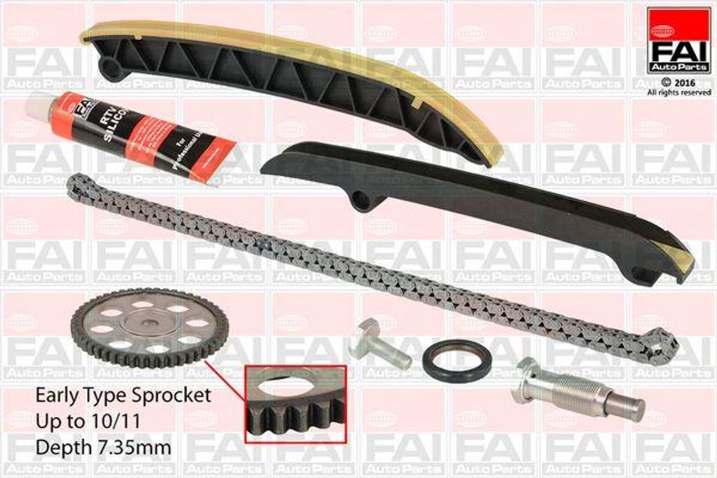 FAI AutoParts TCK208 Steuerkettensatz OE 03F109158K kompatibel mit A1 8X, A3 8P, Altea, Altea XL, Ibiza, Leon, Toledo, Fabia, Octavia, Rapid, Rooms...
