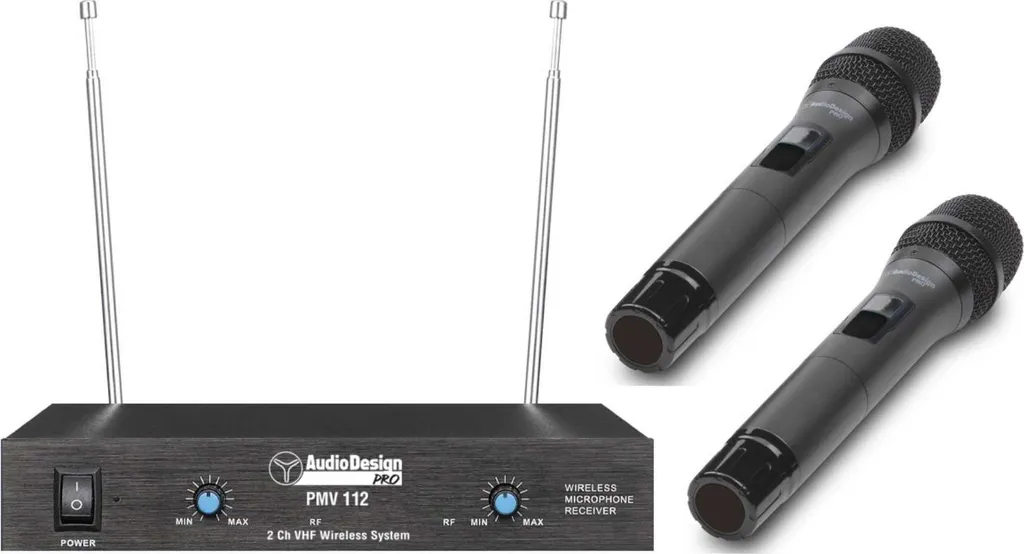 Microphone sans fil VHF AudioDesign PMV 112 double micro main