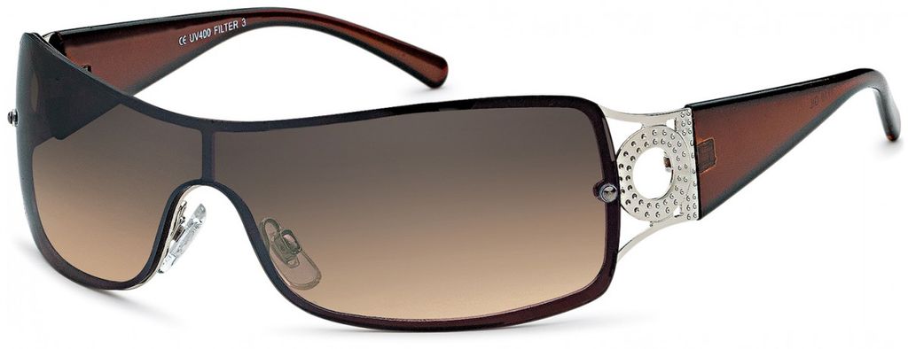 Gil Damen Monoscheiben Sonnenbrille Dunkel Braun Produktbild 