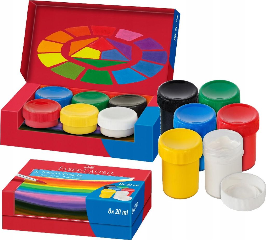 FABER-CASTELL Peintures à la détrempe - 6 couleurs Image du produit 