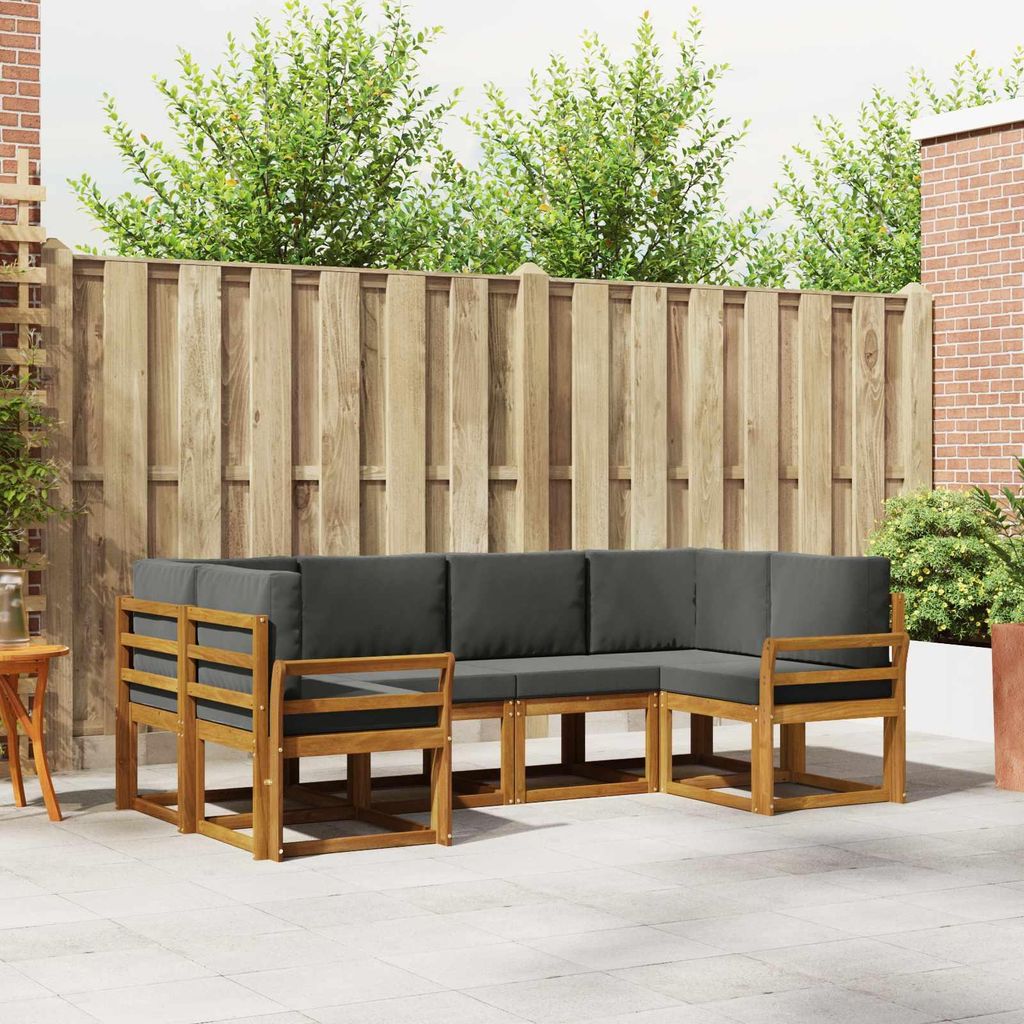 "SALE 2026"Outdoor-Sofagarnitur - CLORIS - Balkonmöbe/Sitzgruppe - mit Kissen 6 pcs - Moderne Design - Natur und Anthrazit - Gartensofas NeuMöbel...