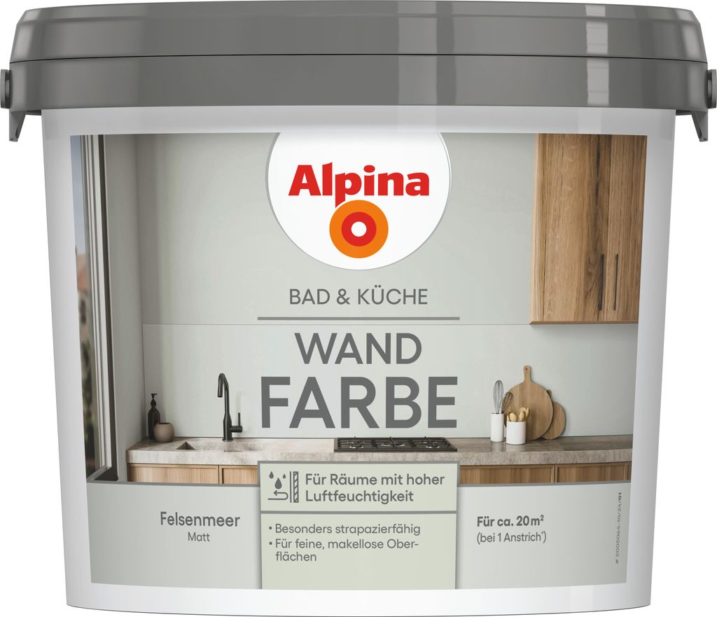Alpina Bad & Küche Wandfarbe 2,5 Ltr. Felsenmeer