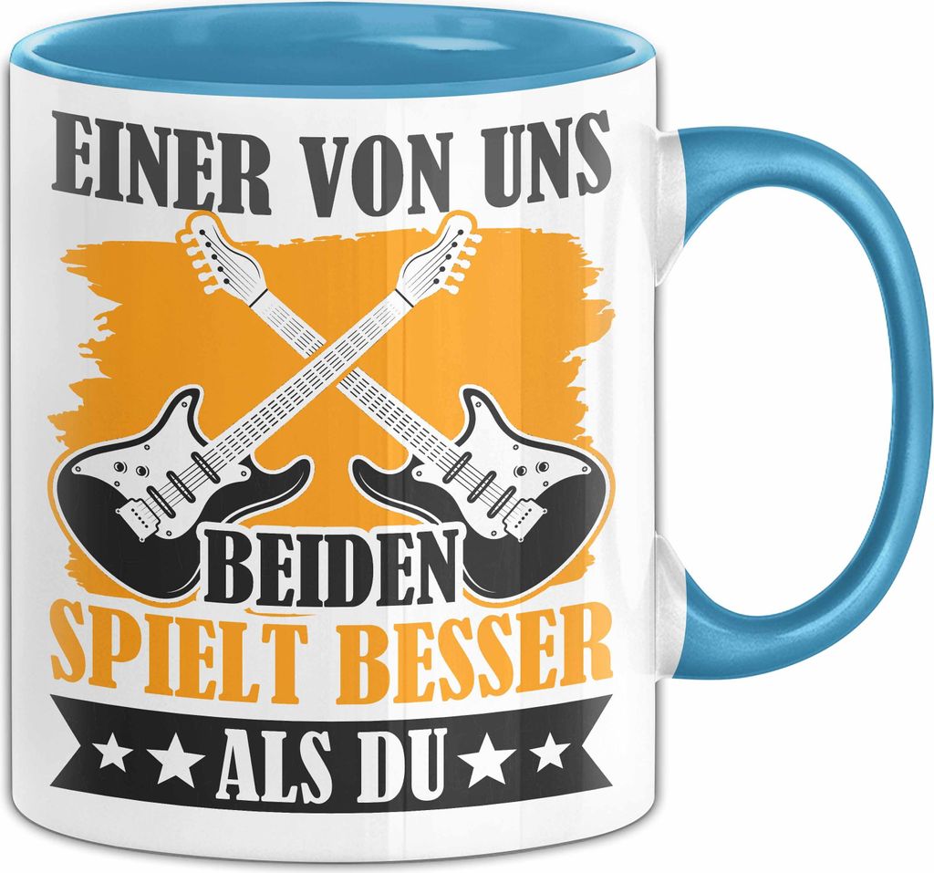 Gitarre Tasse Geschenk Spruch Für  Einer Von Uns Beiden Produktbild 