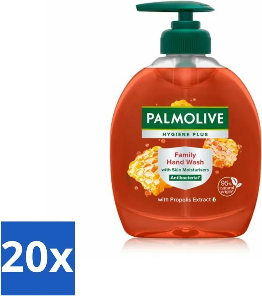 Palmolive - Hygiene Plus Family - Sapone per le mani con pompa - Per tutta la famiglia - 300 ml - Confezione risparmio - 20 barrette