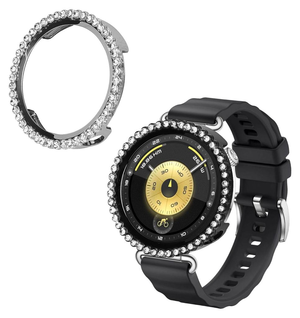 kwmobile 2x Kunststoff Hülle kompatibel mit Huawei Watch GT6 41mm / GT5 41mm / Watch GT4 41mm Schutzhülle Schutzrahmen - Glitzer Schutz Zubehör in
