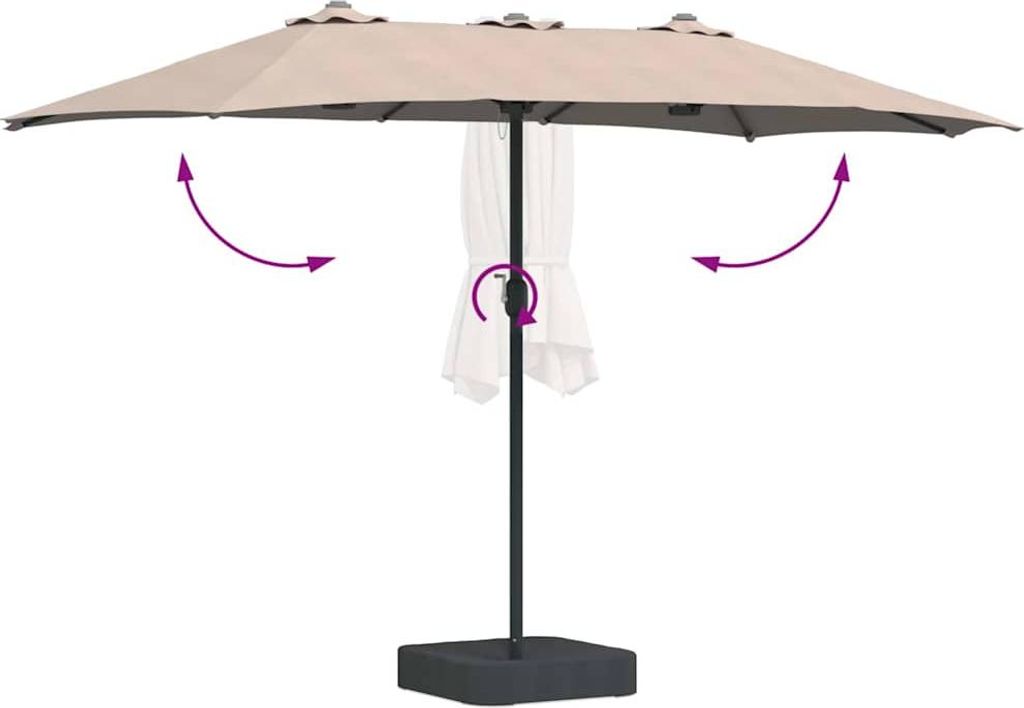 Garten-Sonnenschirm Taupe 385 x 209 x 244 cm