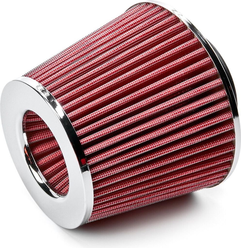 AMiO 01282 AF-Chrome Kegelform Sportluftfilter Rot 128mm Produktbild 