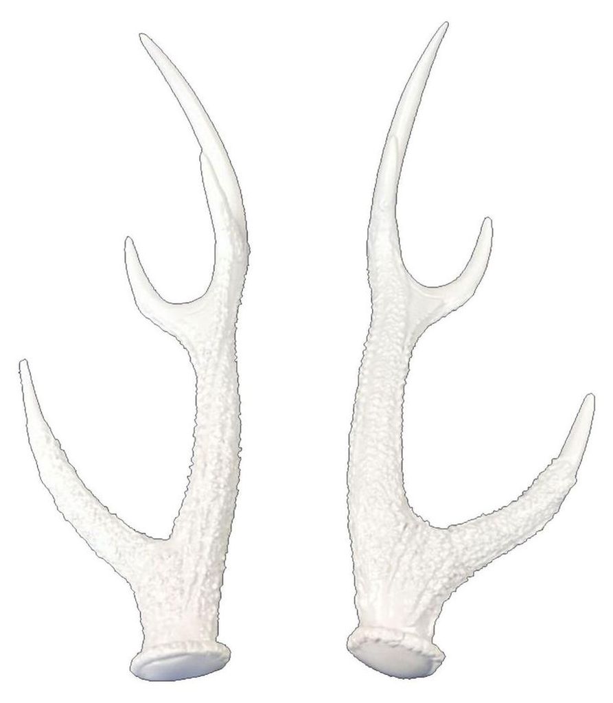 Trophäe Tischdeko Hirschgeweih weiß glänzend 37x13x12cm Produktbild 