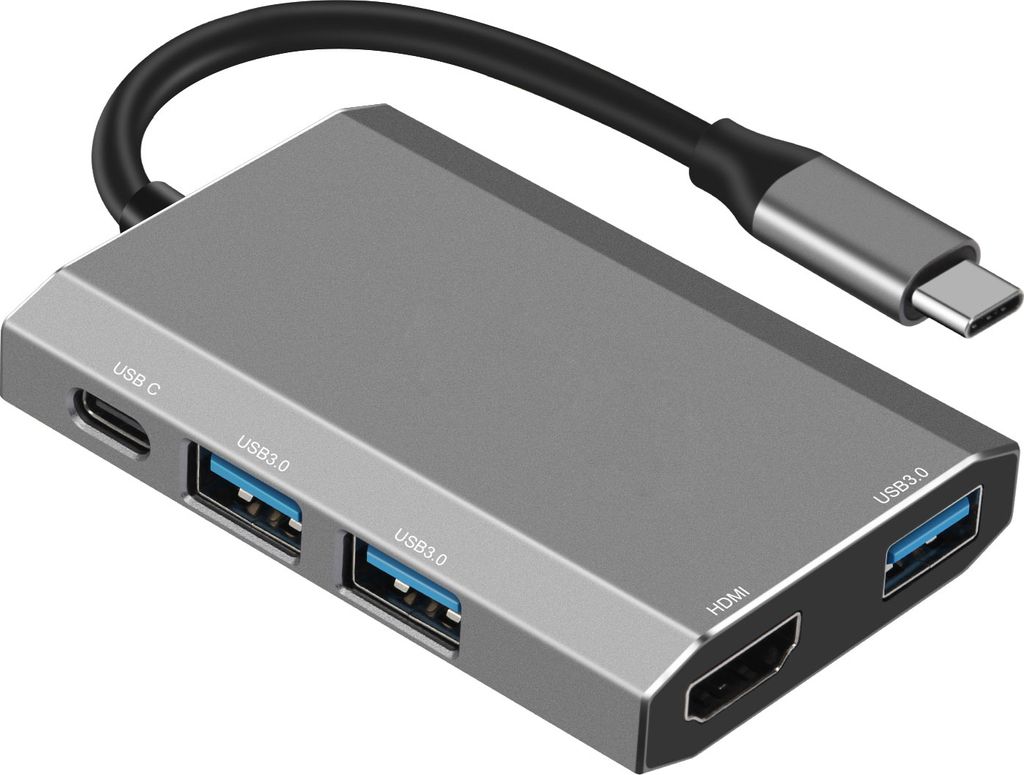 INF 5-in-1 Typ-C Hub-Adapter mit HDMI, USB 3.0 und USB-C PD