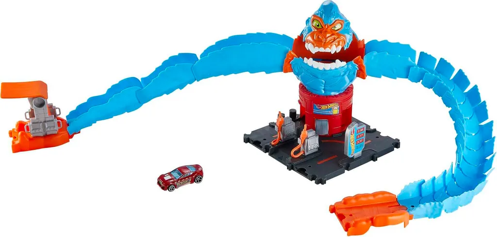 Circuit de Voiture Hot Wheels City Gorilla Angriff avec Lanceur Inclus