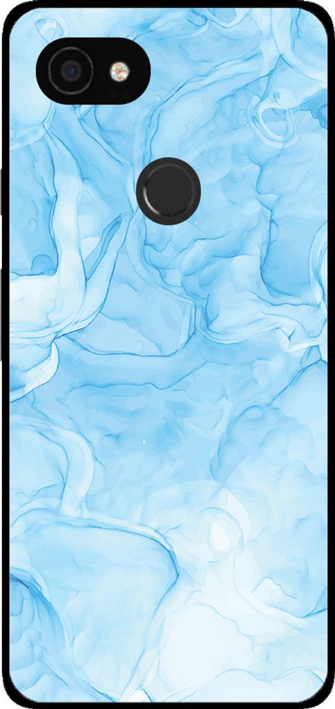 Handyhülle für Google Pixel 3 XL mit Marmordruck - TPU Backcover Case Marble Design - Hellblau