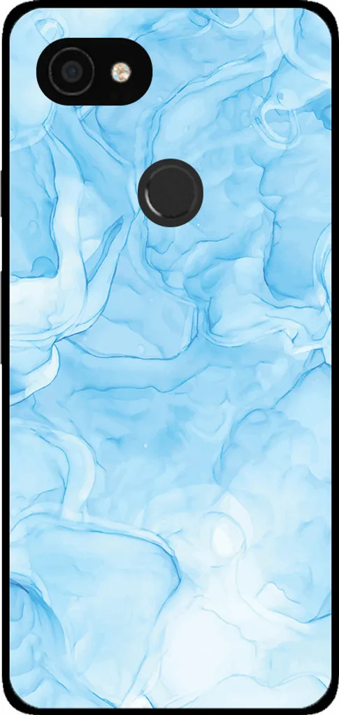 Custodia per Google Pixel 3A XL con stampa in marmo - Custodia Backcover in TPU con design in marmo - Azzurro