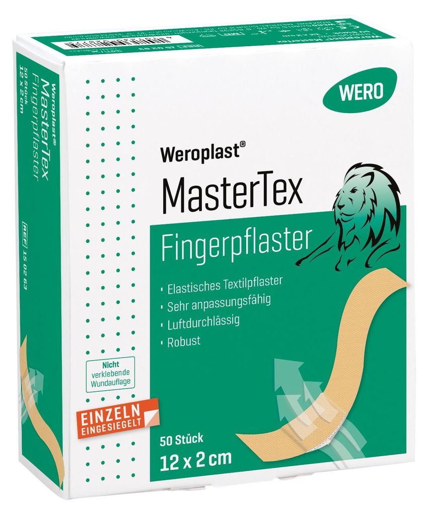 Weroplast MasterTex Fingerpflaster 12 x 2 cm, 50 Stk/Pkg Produktbild 