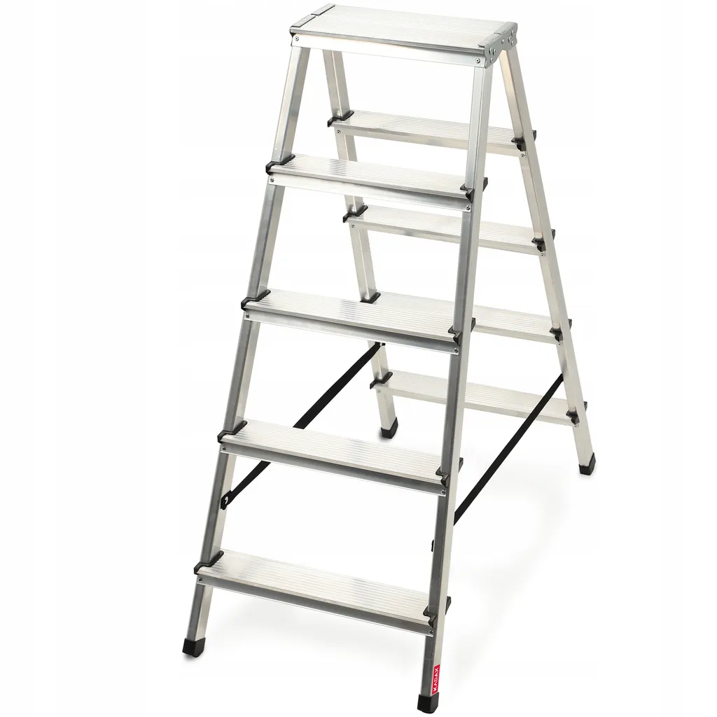 KADAX Molde Escabeau de Ménage 5 Marches Pliant Charge Max 125kg Argent