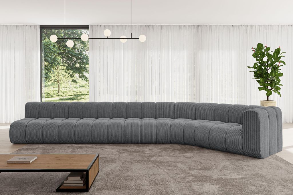 ALTDECOR Modulares Sofa Ecksofa in L-Form - Karex-L3 - 490x194x70 cm Dunkelgrau - Corner modular Sofa Eckcouch Couch Wohnlandschaft Cauchsofa Boden...