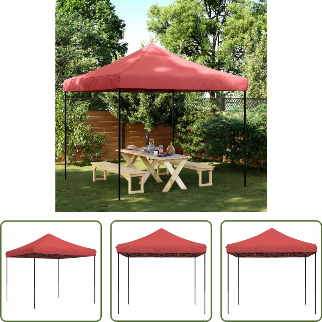 The Living Store Partyzelt Faltbar Pop-Up Burgunderrot 292x292x315 cm