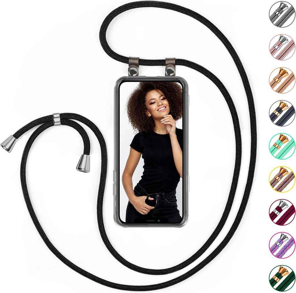 UMHÄNGEHÜLLE + KORDEL für iPhone Xs Max, Farbe:Shiny Red