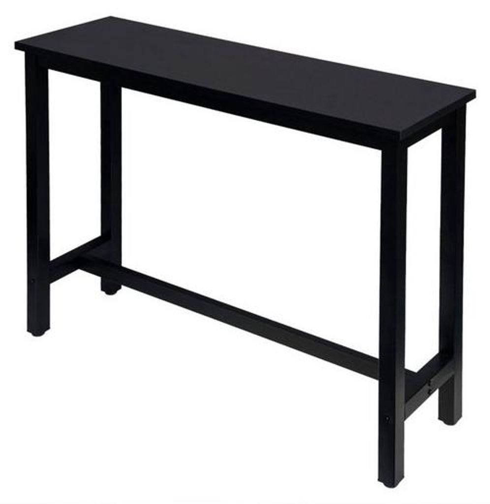 Bartafel mit Fußstütze - robust & praktisch - schwarz - für verschiedene Innenräume - 140x40x100 cm