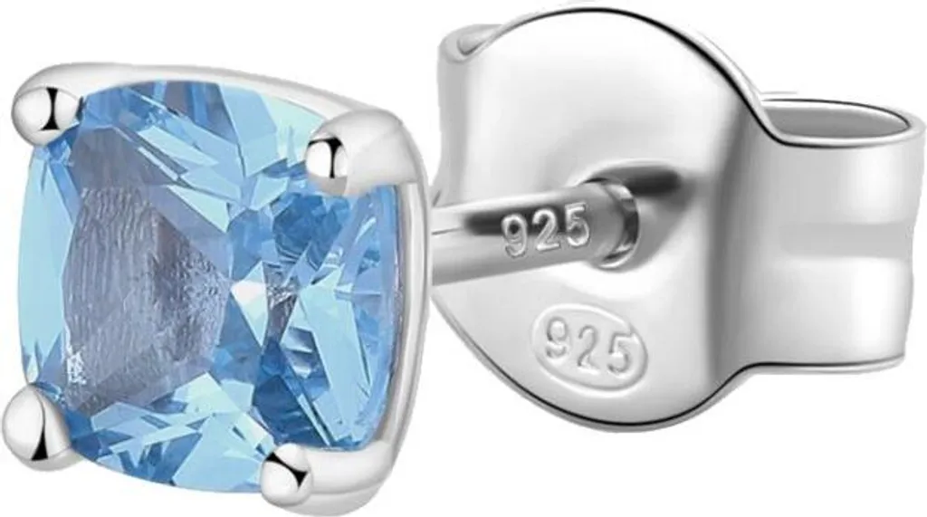 Brosway Orecchino Singolo Donna Argento 925 Con Zirconia Celeste, Cerchio 25mm - Fancy