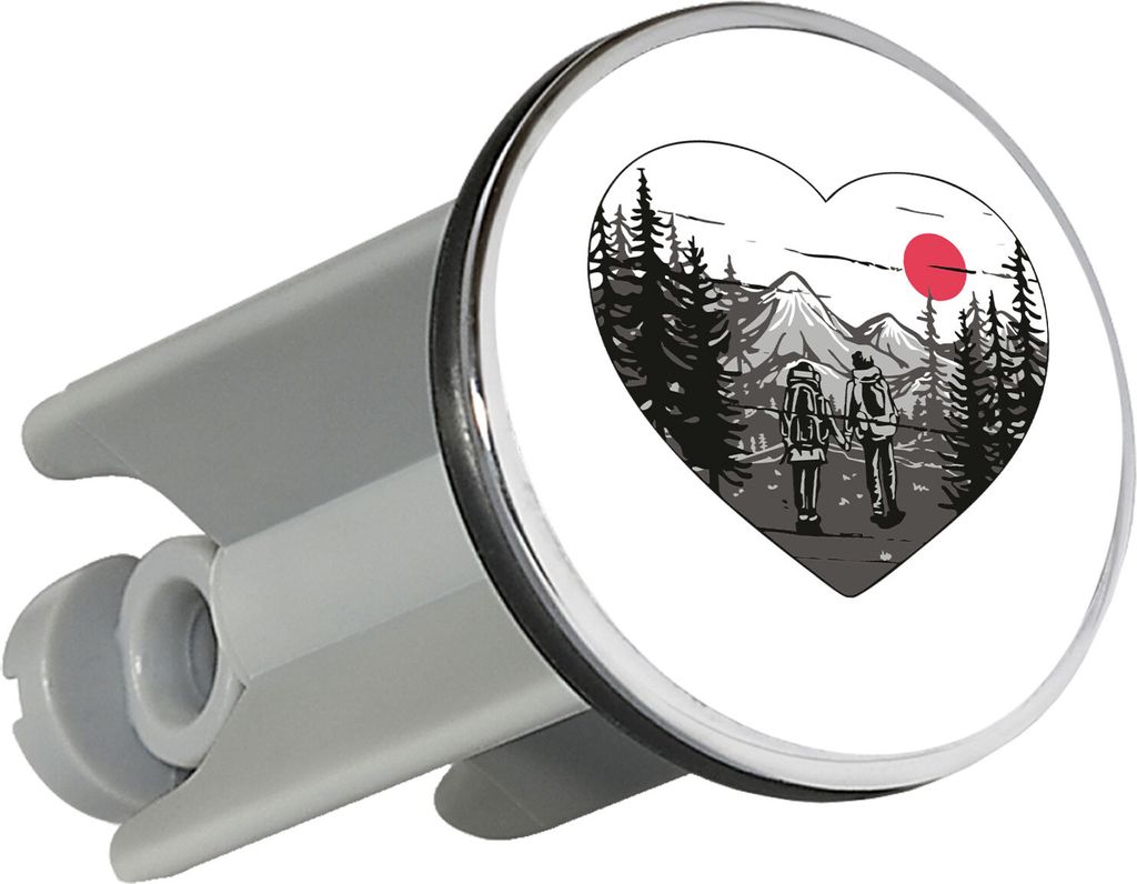 Huuraa Waschbeckenstöpsel Paar wandert Herz Geschenk 4cm für Waschbecken Abflussstopfen Paar wandert Geschenkidee